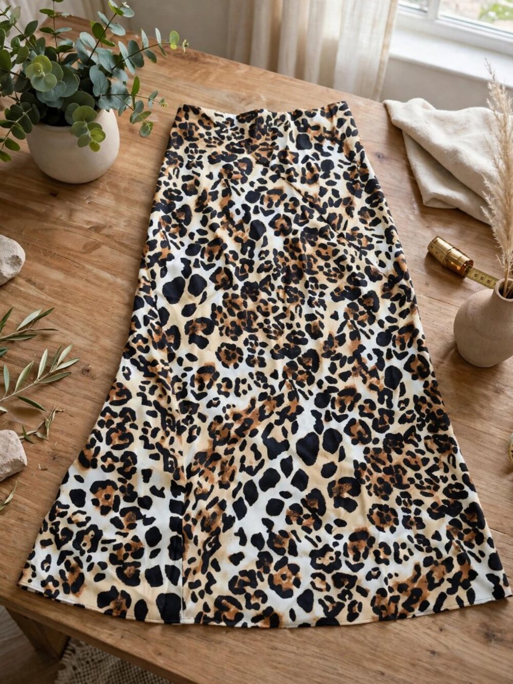 & Other Stories Leopard Fitted Slip Skirt 0